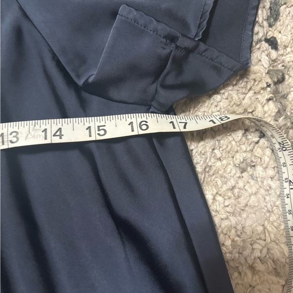 Blue Flutter Sleeve Blouse with Ruffled Neckline - Picture 7 of 8